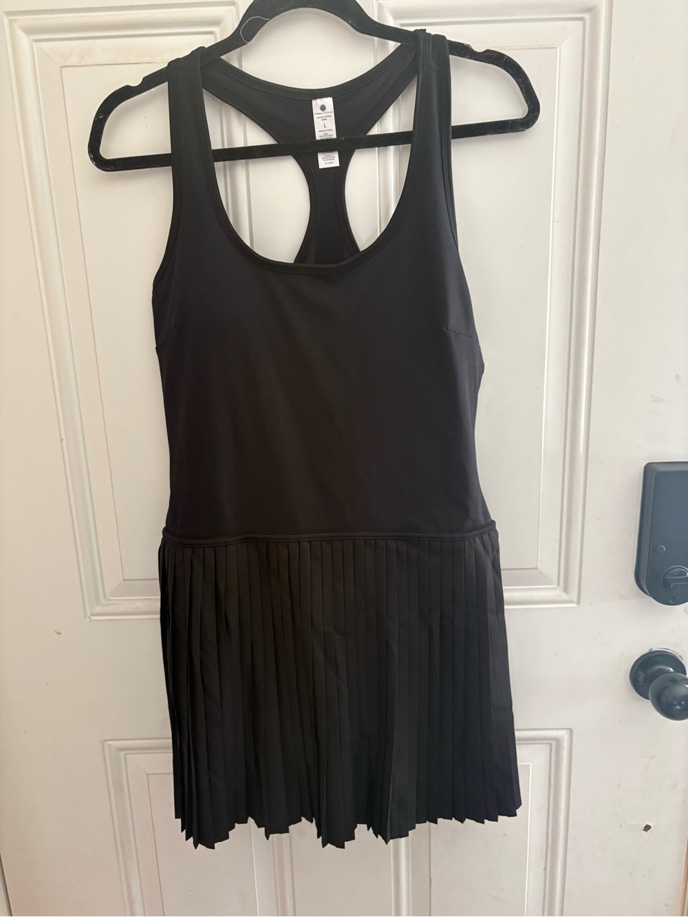 Yogalicious Black Racerback Active Dress pleated skirt and shorts under